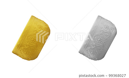 element of gold and silver bowl thai culture from image traced 3d. songkran festival thailand travel. 99368027
