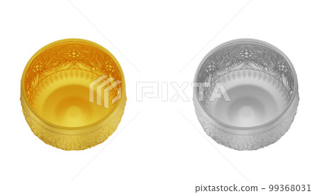 element of gold and silver bowl thai culture from image traced 3d. songkran festival thailand travel. element of gold and silver bowl thai culture from image traced 3d. songkran festival thailand travel. 99368031