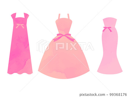 水彩風格可愛的衣服素材 99368176