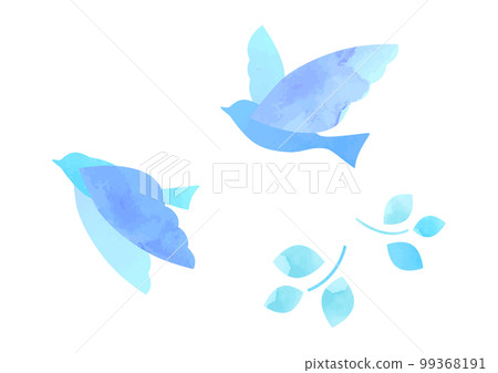 watercolor flying bird material 99368191