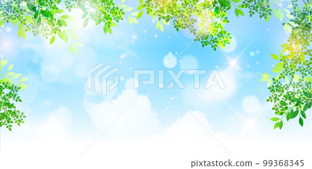 New green leaves landscape background New green leaves landscape background 99368345