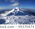 Mt. Rausu seen from Mt. Sashirui, Shiretoko Peninsula in winter 99370474
