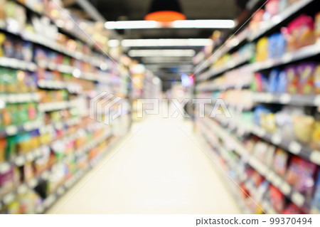 Abstract blur supermarket aisle defocused background Abstract blur supermarket aisle defocused background 99370494