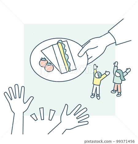 breakfast and nutrition. people enjoying sandwiches 99371456