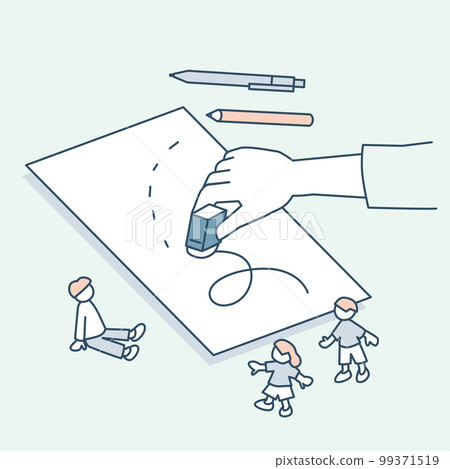 Erase unnecessary letters with an eraser. Organize information on paper 99371519