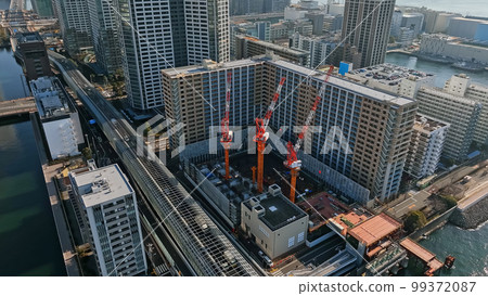 Construction site aerial photography 99372087