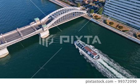 Sightseeing boat, water bus, aerial photography 99372090