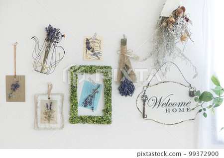 白牆上的薰衣草 99372900