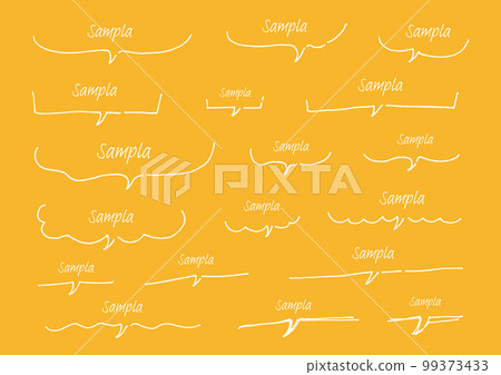 Lower half speech bubble set written with a hand-drawn pen 99373433