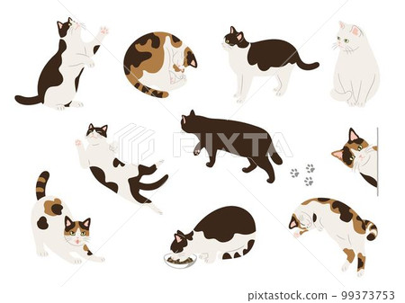 可愛貓咪手繪風格插畫集 99373753
