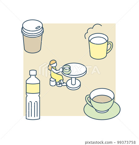 在咖啡廳喝一杯。私人空間 在咖啡廳喝一杯。私人空間 99373758