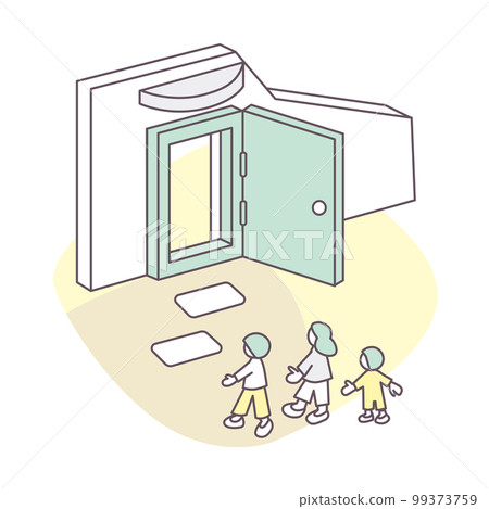 人們走向門口。門打開了 99373759