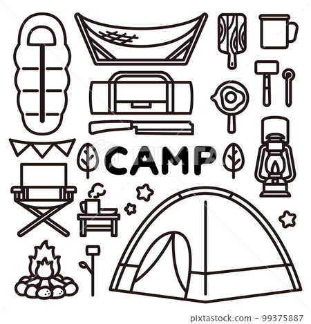 露營單色插圖集 99375887