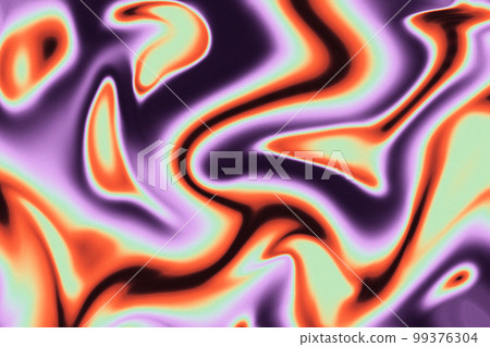 Fire Liquid Iridescent Background. Iridescent chrome wavy gradient abstract background, holographic fire texture, liquid surface, ripples, reflection Fire Liquid Iridescent Background. Iridescent chrome wavy gradient abstract background, holographic fire texture, liquid surface, ripples, reflection 99376304