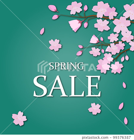SPRING SALE 字樣和日式櫻花盛開 SPRING SALE 字樣和日式櫻花盛開 99376387