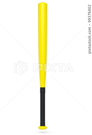 Yellow rubber professional softball or baseball bat isolated on white background Yellow rubber professional softball or baseball bat isolated on white background 99376802