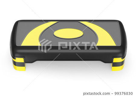 Stepper for fitness and yellow step platform for aerobics isolated on white 99376830