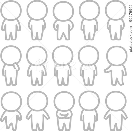 Illustration set of deformed person 99376943