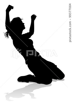Female Soccer Football Player Woman Silhouette Female Soccer Football Player Woman Silhouette 99377084