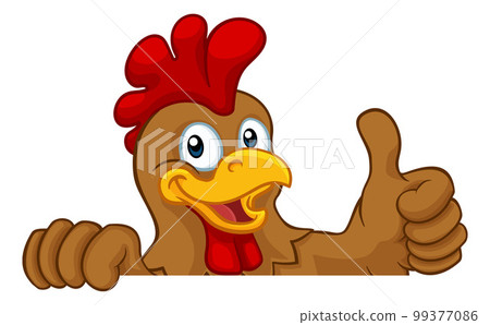 Chicken Rooster Cockerel Bird Cartoon Character 99377086