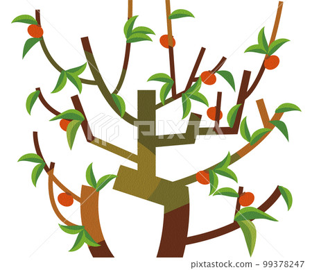 Oil painting style persimmon tree 99378247