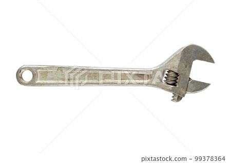 Swedish adjustable wrench isolated on white background. Old wrench. File contains clipping path. Swedish adjustable wrench isolated on white background. Old wrench. File contains clipping path. 99378364