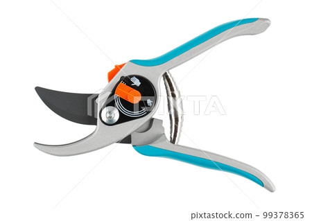 Garden secateurs. Pruning shears  for cutting branches  isolated on white background 99378365