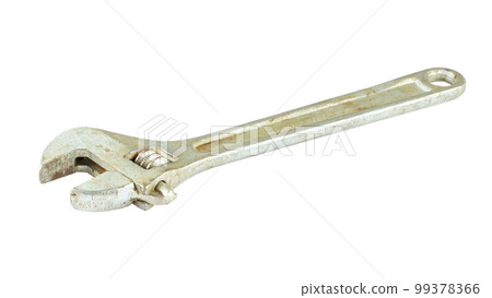 Swedish adjustable wrench isolated on white background. Old wrench. File contains clipping path. Swedish adjustable wrench isolated on white background. Old wrench. File contains clipping path. 99378366