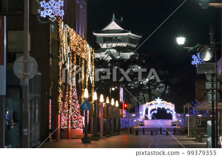 Ogai Bridge and Kokura illumination night view 99379355