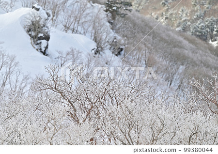 日本百座名山之一的鶴木山的冬季風光 99380044