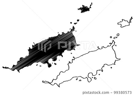 Fernando de Noronha island (Federative Republic of Brazil, South and Latin America) map vector illustration, scribble sketch Ilha Rata map Fernando de Noronha island (Federative Republic of Brazil, South and Latin America) map vector illustration, scribble sketch Ilha Rata map 99380573