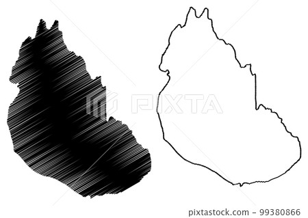 Calf of Eday island (United Kingdom of Great Britain and Northern Ireland, Scotland, Orkney) map vector illustration, scribble sketch Isle of Cauf o Aidee or Kalfr map 99380866