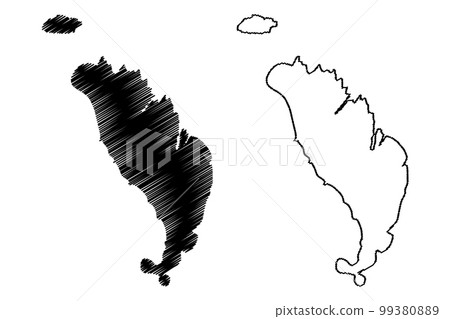 Holm of Papa island (United Kingdom of Great Britain and Northern Ireland, Scotland, Orkney) map vector illustration, scribble sketch Isle of Holm of Papay or Papa Westray map 99380889