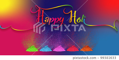 Happy Holi Indian Festival Banner, Colorful gulaal, powder color, party card with colourful explosion patterned and crystals on paper multicolors Background, vector illustration vibrant color template Happy Holi Indian Festival Banner, Colorful gulaal, powder color, party card with colourful explosion patterned and crystals on paper multicolors Background, vector illustration vibrant color template 99381633