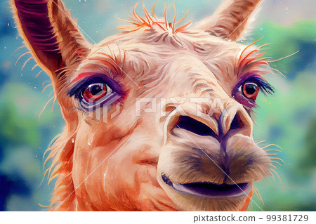 lama portrait. Generative AI lama portrait. Generative AI 99381729