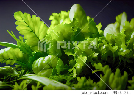 fresh green salad close-up. Generative AI fresh green salad close-up. Generative AI 99381733