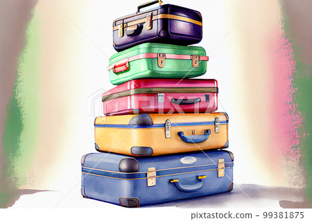 Mountain vintage suitcases. Generative AI Mountain vintage suitcases. Generative AI 99381875