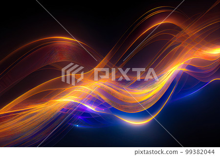abstract soft colored lines yellow and blue. Generative AI abstract soft colored lines yellow and blue. Generative AI 99382044