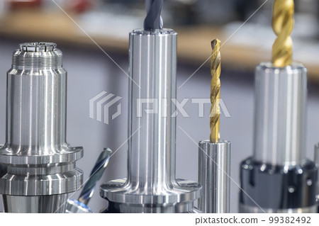 Close-up scene the special purpose  hole tools for CNC milling machine. 99382492
