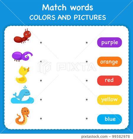 Trace and match words with pictures. Educational worksheet for preschool 99382978