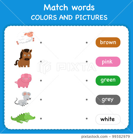 Trace and match words with pictures. Educational worksheet for preschool 99382979