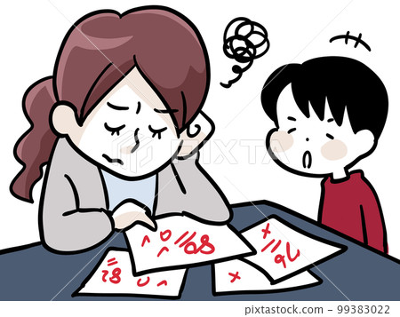 Mother worried about her child's grades falling 99383022