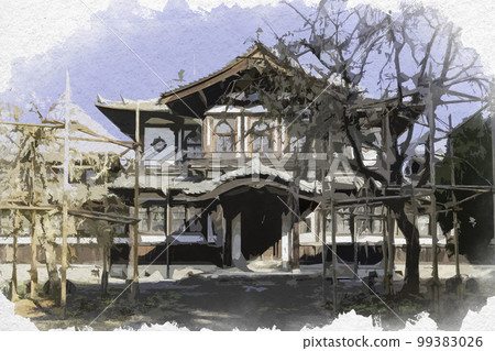 Watercolor style Former Nara Prefectural Products Exhibition Center Nara National Museum Buddhist Art Resource Research Center Nara City, Nara Prefecture 99383026