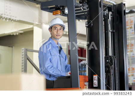 Forklift operator warehouse work image Forklift operator warehouse work image 99383243