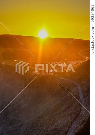 Gullfoss waterfall and sunrise Gullfoss waterfall and sunrise 99384068