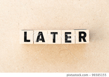 Alphabet letter block in word later on wood background Alphabet letter block in word later on wood background 99385155