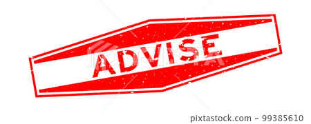 Grunge red advise word hexagon rubber seal stamp on white background Grunge red advise word hexagon rubber seal stamp on white background 99385610