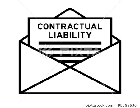 Envelope and letter sign with word contractual liability as the headline 99385636