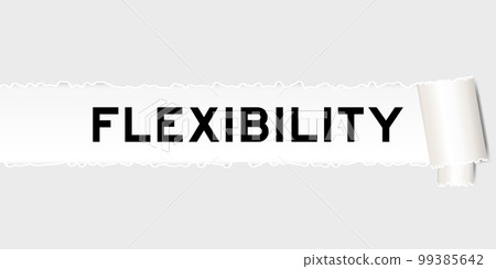 Ripped gray paper background that have word flexibility under torn part 99385642