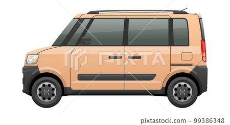 Illustration of a car seen from the side (outdoor light super height wagon) 99386348